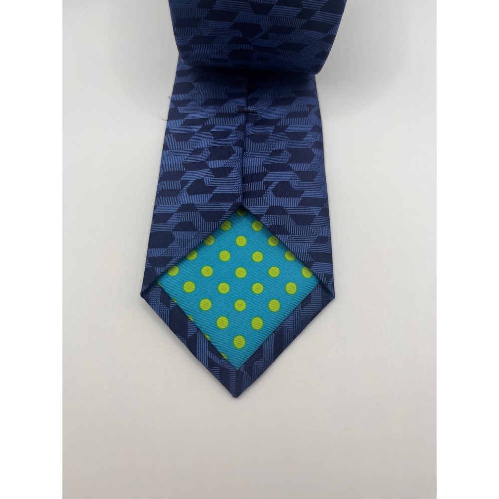 Ted Baker London Blue Geometric Silk Tie Mens - Picture 3 of 5